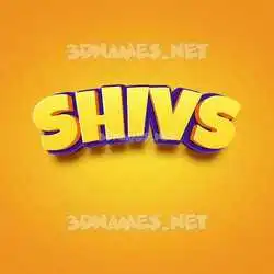shivs in Orange Toon style - 3D name wallpaper