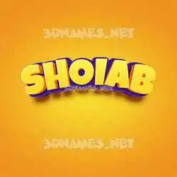 shoiab in Orange Toon style - 3D name wallpaper