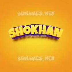 shokhan in Orange Toon style - 3D name wallpaper