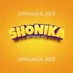 shonika in Orange Toon style - 3D name wallpaper