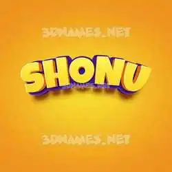 shonu in Orange Toon style - 3D name wallpaper