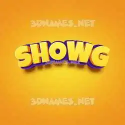 showg in Orange Toon style - 3D name wallpaper