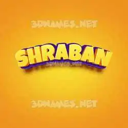shraban in Orange Toon style - 3D name wallpaper