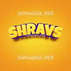 shravs in Orange Toon style - 3D name wallpaper
