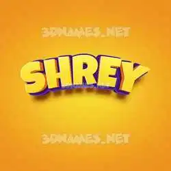 shrey in Orange Toon style - 3D name wallpaper