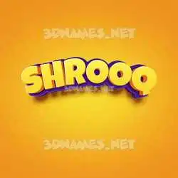 shrooq in Orange Toon style - 3D name wallpaper