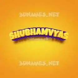 shubhamvyas in Orange Toon style - 3D name wallpaper