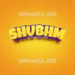 shubhm in Orange Toon style - 3D name wallpaper