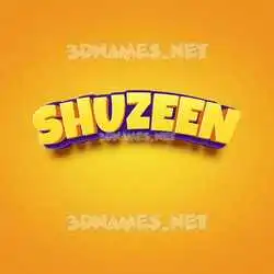 shuzeen in Orange Toon style - 3D name wallpaper