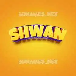 shwan in Orange Toon style - 3D name wallpaper