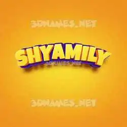 shyamily in Orange Toon style - 3D name wallpaper