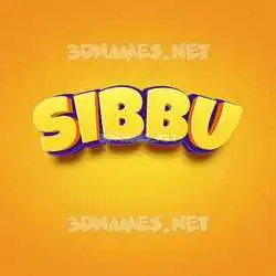 sibbu in Orange Toon style - 3D name wallpaper
