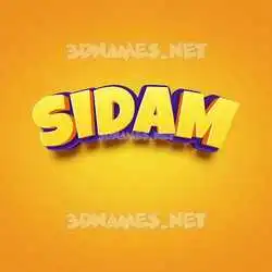 sidam in Orange Toon style - 3D name wallpaper