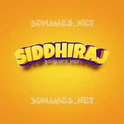 siddhiraj in Orange Toon style - 3D name wallpaper