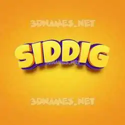 siddig in Orange Toon style - 3D name wallpaper