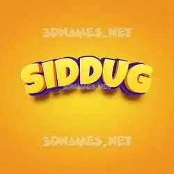siddug in Orange Toon style - 3D name wallpaper