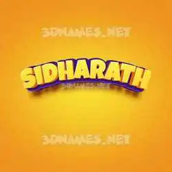 sidharath in Orange Toon style - 3D name wallpaper