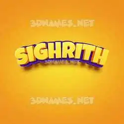 sighrith in Orange Toon style - 3D name wallpaper