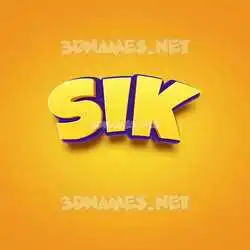 sik in Orange Toon style - 3D name wallpaper