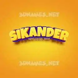 sikander in Orange Toon style - 3D name wallpaper
