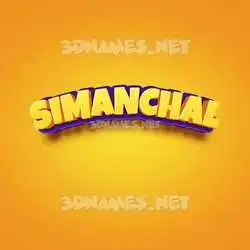 simanchal in Orange Toon style - 3D name wallpaper