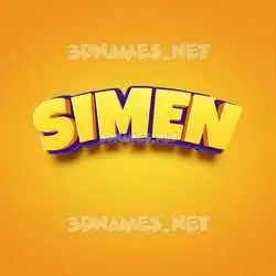 simen in Orange Toon style - 3D name wallpaper