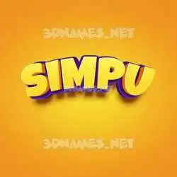 simpu in Orange Toon style - 3D name wallpaper