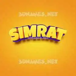 simrat in Orange Toon style - 3D name wallpaper