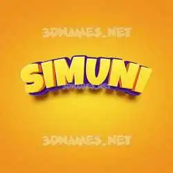 simuni in Orange Toon style - 3D name wallpaper