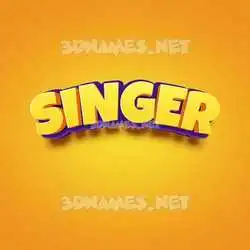 singer in Orange Toon style - 3D name wallpaper