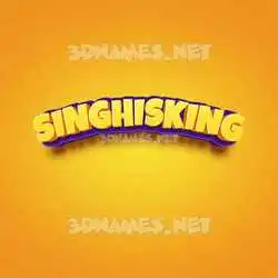 singhisking in Orange Toon style - 3D name wallpaper
