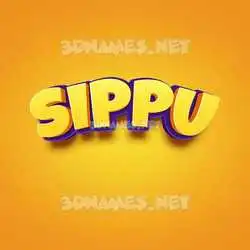 sippu in Orange Toon style - 3D name wallpaper