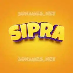 sipra in Orange Toon style - 3D name wallpaper