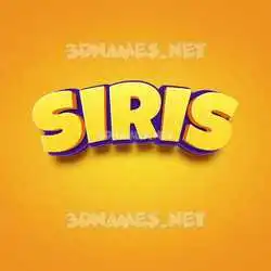 siris in Orange Toon style - 3D name wallpaper