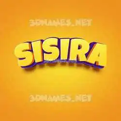 sisira in Orange Toon style - 3D name wallpaper