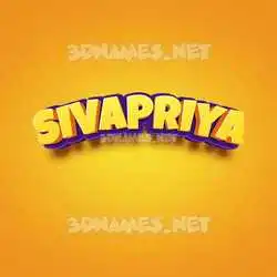 sivapriya in Orange Toon style - 3D name wallpaper