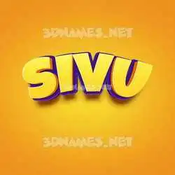 sivu in Orange Toon style - 3D name wallpaper