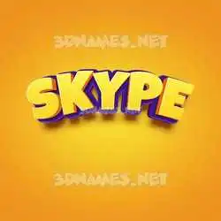 skype in Orange Toon style - 3D name wallpaper