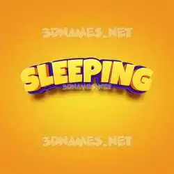 sleeping in Orange Toon style - 3D name wallpaper