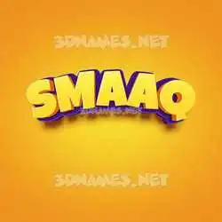 smaaq in Orange Toon style - 3D name wallpaper