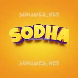 sodha in Orange Toon style - 3D name wallpaper