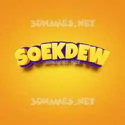 soekdew in Orange Toon style - 3D name wallpaper