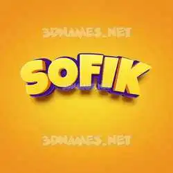 sofik in Orange Toon style - 3D name wallpaper