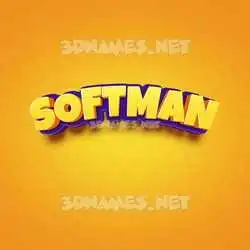 softman in Orange Toon style - 3D name wallpaper
