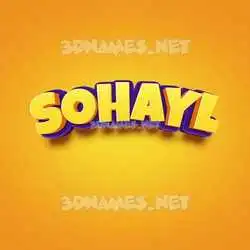 sohayl in Orange Toon style - 3D name wallpaper