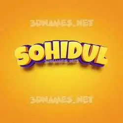 sohidul in Orange Toon style - 3D name wallpaper