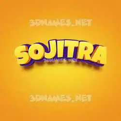 sojitra in Orange Toon style - 3D name wallpaper