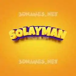solayman in Orange Toon style - 3D name wallpaper