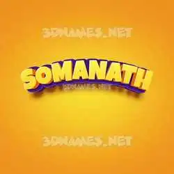 somanath in Orange Toon style - 3D name wallpaper