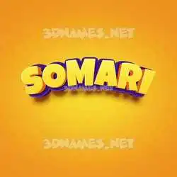 somari in Orange Toon style - 3D name wallpaper